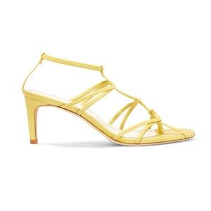 Tibi Gavin Leather Strappy Heel Sandals Yellow Size EU 40